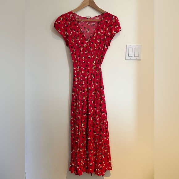 Gap floral print midi wrap dress - Picture 2 of 9